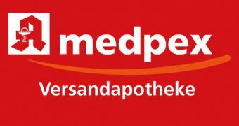 Schriftzug Logo von medpex online Versand-Apotheke VELNATAL® plus mit Quatrefolic® kaufen